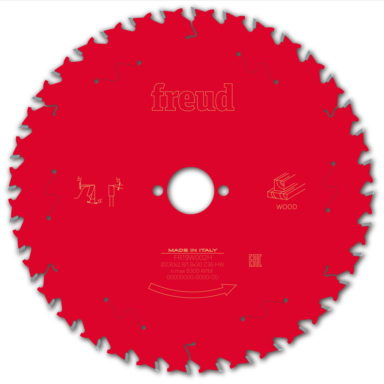 Freud Wood Circular Saw Blade 230mm x 30mm x 2.8mm x 36T (F03FS09729)
