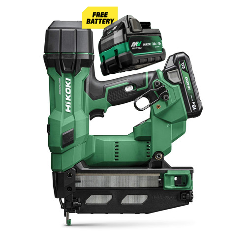 Hikoki 2nd Generation - 18V 16g 65mm Straight Finishing Nailer (2 x 2ah)