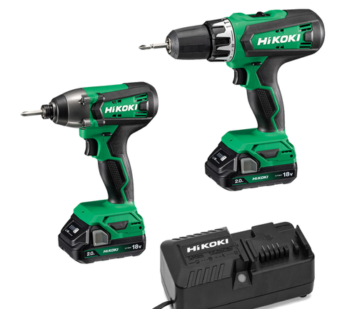 Hikoki 18v Combi Drill & Impact Driver 2.0ah Twin Set