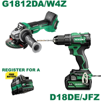 Hikoki DV18DE/JFZ 18v Combi Drill + G1812DA/W4Z 18v Grinder BF Bundle