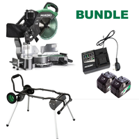 HiKoki 305mm 36v Cordless Mitre Saw Kit (2 x 4/8ah) + Stand Kit