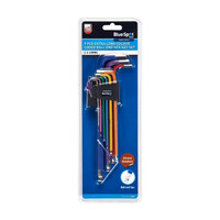 BlueSpot 9Pc Extra Long Color Coded Ball End Hex Key Set