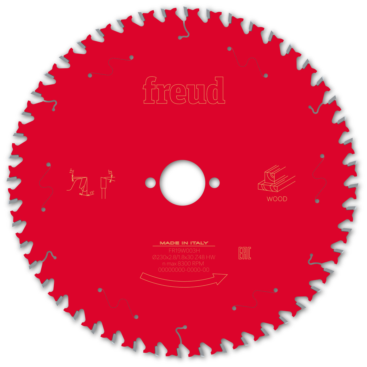 Freud Wood Circular Saw Blade 230mm x 30mm x 2.8mm x 48T (F03FS09730)