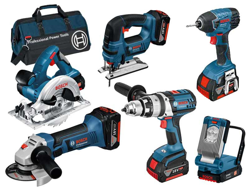 Bosch 0615990g8j 18v 6 Piece Cordless Tool Kit 3 X 4 0ah Li Ion