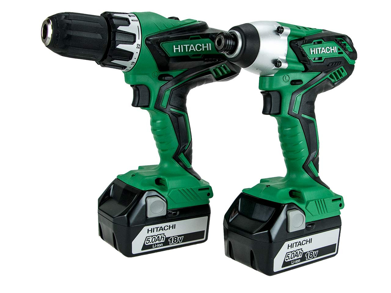 Hitachi Kc18dgl Je 18v Combi Drill Impact Driver Twin Kit With 2 X 5 0ah