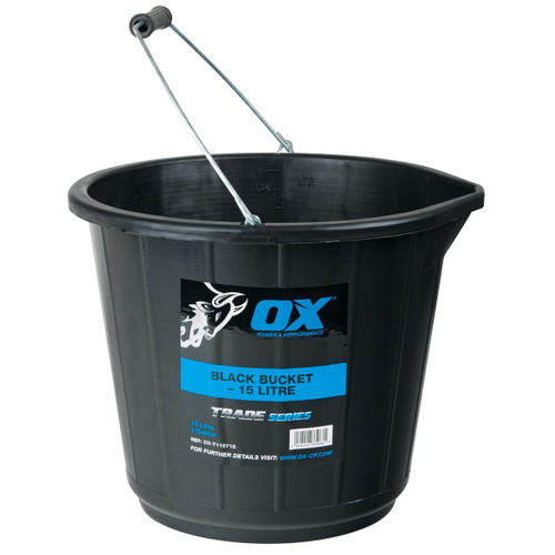 Ox Trade OX-T110715 Black Bucket 15 Litre