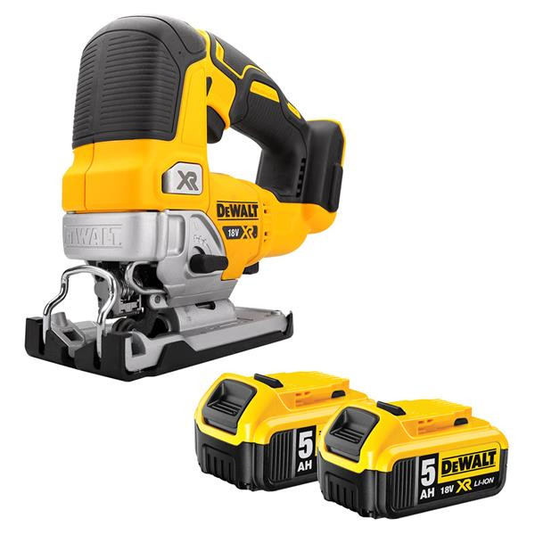 DeWALT 18 Volt XR Brushless Top Handle Jigsaw, 2 x 5.0Ah Batteries