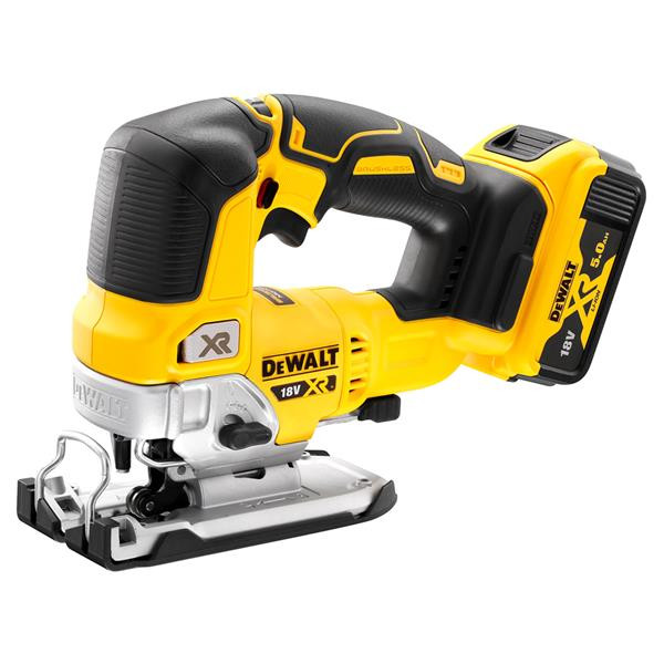 DeWALT 18 Volt XR Brushless Top Handle Jigsaw, 2 x 5.0Ah Batteries