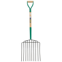 Draper 10 Prong Manure Fork with Wood Shaft & Mid Handle
