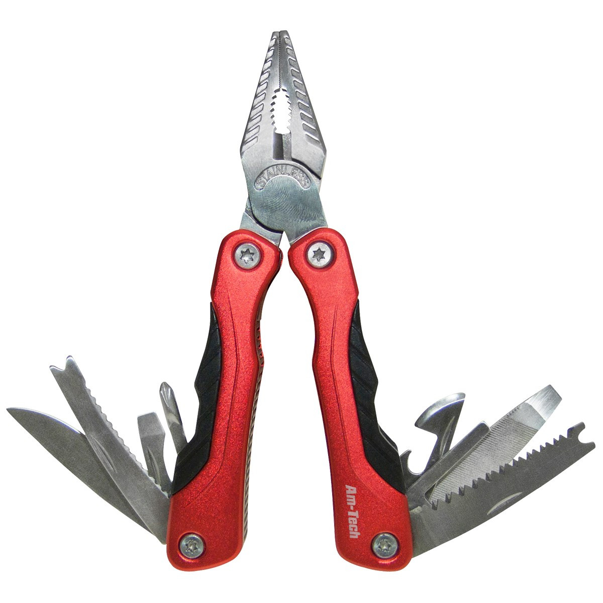 Am Tech 12in1 Folding MultiFunction Tool With Pouch