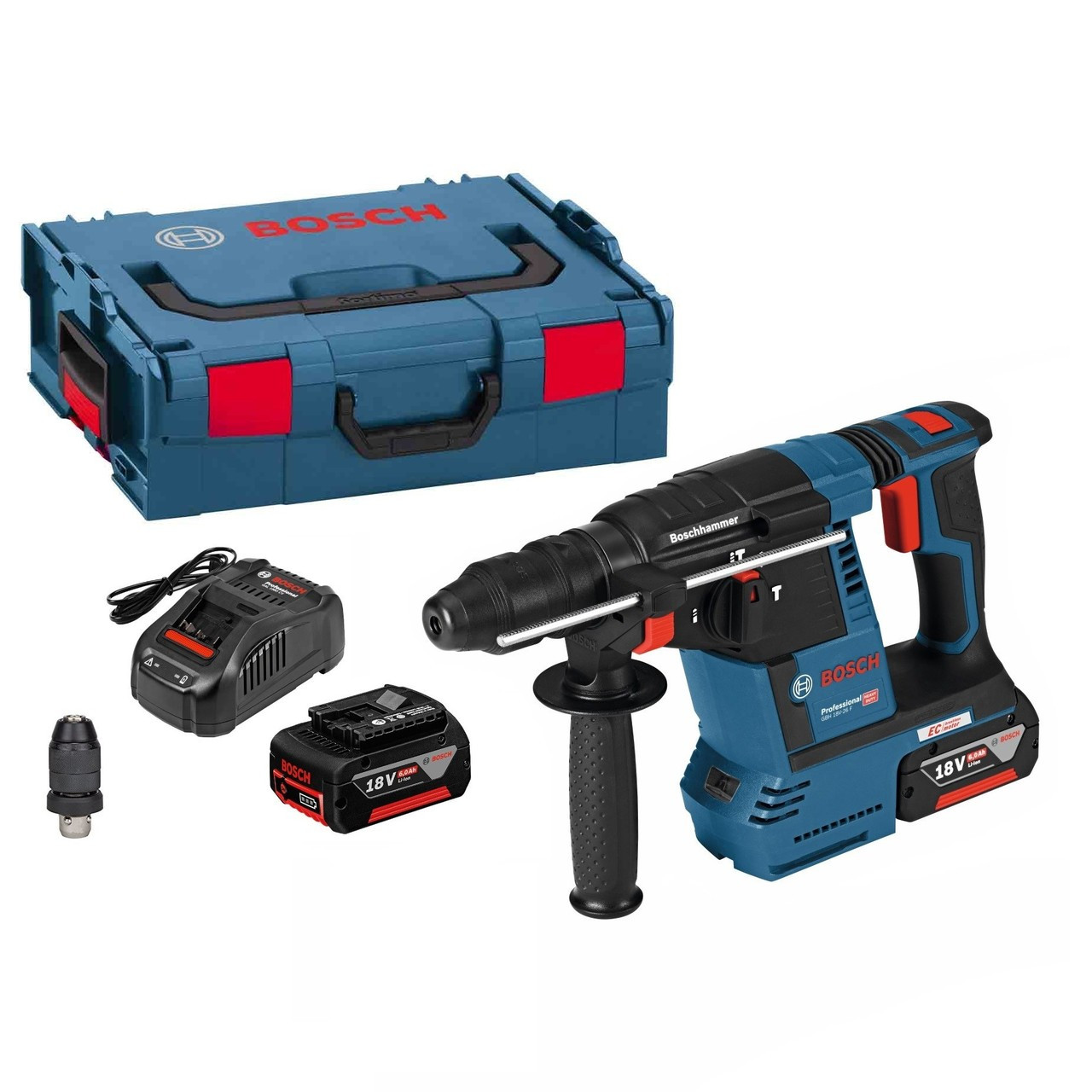 Bosch Gbh18v 26 F Brushless Sds Hammer Drill Gde18 16 2 X 6ah