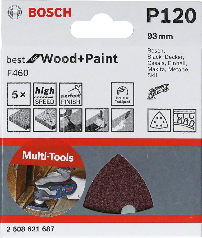 Bosch Sanding Sheet F460 G120 93mm (5pack) ( 2 608 621 687 )