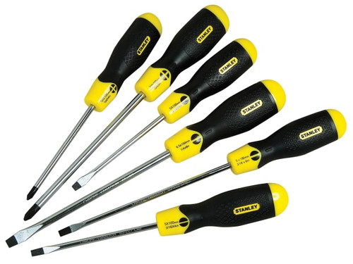 Stanley Cushion Grip Screwdriver Set, 6 Piece SL/PZ 