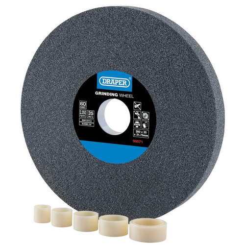 Draper 200 x 25mm Aluminium Oxide Grinding Wheel (60 Grit) (99571)