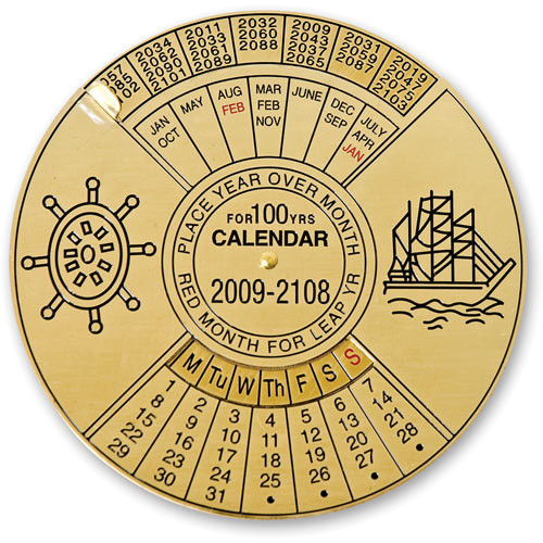 brass 100 year calendar