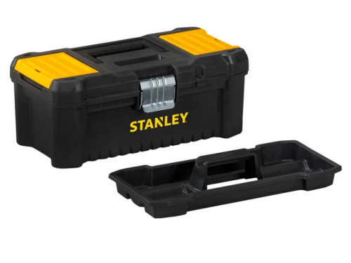 Stanley STA175515 basic toolbox with yellow metal latches and lid organisers