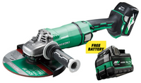 Hikoki 230mm 36V Cordless Angle Grinder (2 x 2.5Ah)