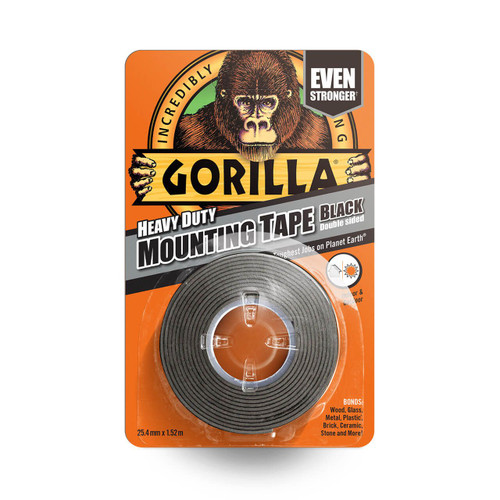 Gorilla Double-Sided Mounting Tape 25.4mm x 1.52m (Black) (GRGHDMT)
