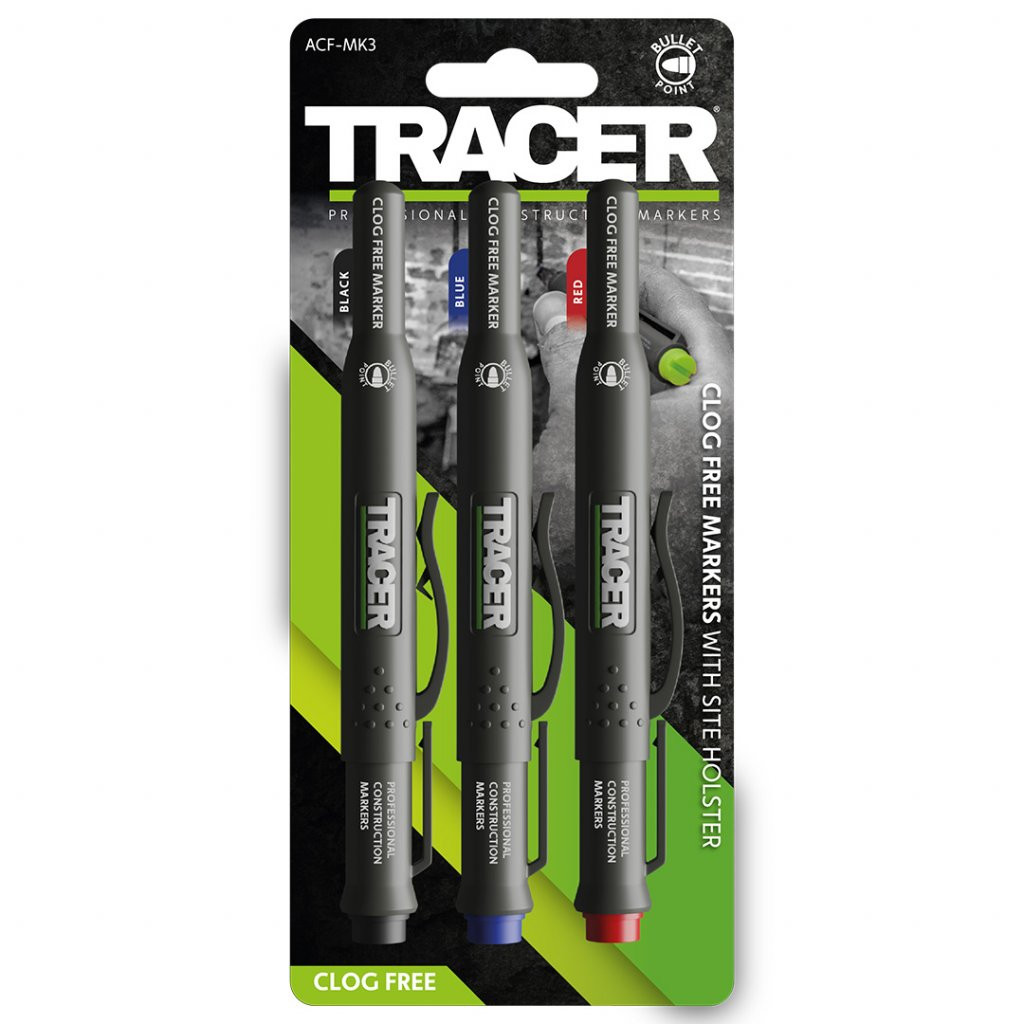 Tracer Clog Free Marker Set (Red/Black/Blue) (ACF-MK3)
