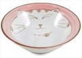 Japanese Small Porcelain Sauce Dipping Bowls Dessert Bowl Rice Bowl Appetizer Bowl Snack Bowl, Pink Color Maneki Neko Smiling Lucky Cat Pattern, Made in Japan, 4-3/4-inch, Pack of 2