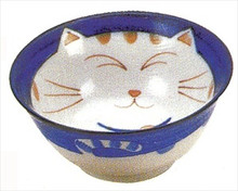 Japanese Porcelain Bowl Rice Bowl Soup Bowl Made in Japan 2, 6 inch JapanBargain Maneki Neko Smiling Cat Pattern 