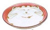 Set of 2 Japanese Porcelain Dipping Sauce Dish for Soy Sauce Appetizer Dessert Cake Snack with Maneki Neko Smiling Lucky Cat Pattern Made in Japan, Dish 4.75-inch, Pink