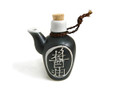 Soy Sauce Dispensers With Cork Top Stopper Traditional Japanese Pottery Shoyu Bottle Pot, Made in Japan, 7 oz, Black,