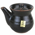 Soy Sauce Dispenser Traditional Japanese Tenmoku Pottery Shoyu Bottle Pot Mini Teapot, Made in Japan, 8 oz, Black, Pack of 2