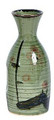 Sake Bottles Authentic Japanese Saki Carafe Sake Decanter, Light Green Plum Blossom, 9.5 oz, Made in Japan, Set of 2