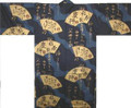 Japanese Men's Kimono Robe w/ Calligraphy Fan