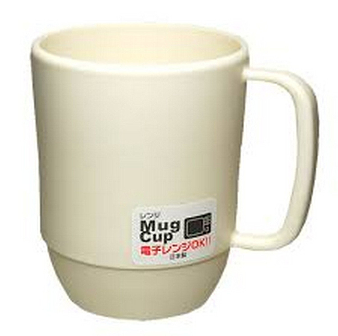 JapanBargain S-3090 Japanese Plastic Microwavable Water Mug 12 oz White