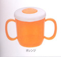 Japanese Plastic Baby Mug Training Cup with Lid Orange