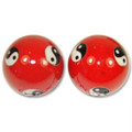 Stress Relief Balls Hand Therapy Balls Chinese Baoding Balls Hand Exercise Balls Massage Balls, Red Color with Taichi