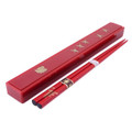 Red Japanese Travel Chopsticks with Case Crane #9550