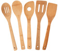 Bamboo Cooking Utensil Set Cooking Spatula Fork Spoon Turner for Non Stick Cookware Kitchen Utensil 5 Pieces Set