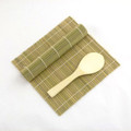 Set of 2 Sushi Roller Sushi Mat Bamboo Sushi Rolling Mat Sushi Maker, 9.5 inches Square (Green Mats with Paddle)