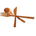 Bamboo Fork Knife Spoon Set