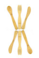 Large Bamboo Spoon Fork and Butter Spreader Set for Eating or Cooking Dishwasher Safe, Set of 6