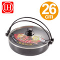 Sukiyaki Nabe Pot Shabu Shabu Hot Pot Pan with Glass Lid for Induction Heating IH Stove