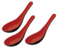 3x Red and Black Melamine Spoons