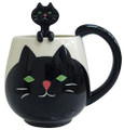 Decole Cat Manmaru Porcelain Mug with Spoon Set