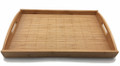Large Bamboo Tray with Handle for Tea Lunch Dinner Butler Serving Tray Shelf Tray, 20 x 13"