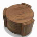 Set of 6 Bamboo Coasters Set with Holder Coasters for Drinks Glasses Cup, 2 Set