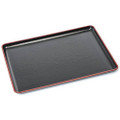 Japanese Serving Tay Plastic Lacquered Tray for Eating Tea Serving Tray Ottoman Coffee Table Tray TV Tray Butler Tray, Black and Red Color, Made in Japan, 13-1/4x10 inch
