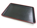 Japanese Serving Tay Plastic Lacquered Tray for Eating Tea Serving Tray Ottoman Coffee Table Tray TV Tray Butler Tray, Black and Red Color, Made in Japan, 14x11 inch