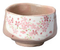 Yamakiikai Minou Pottery Japanese Tea Bowl Shirokesho Pink Cherry blossoms Made by カネ仁作 (KaneJin)  from Japan