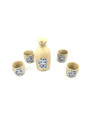 Porcelain Ceramic Maneki Neko Lucky Cat Sake Set 4 Cups 1 Bottle Decanter Carafe