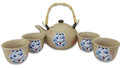 Porcelain Ceramic Maneki Neko Lucky Cat Design Teapot with 4 Tea Cups