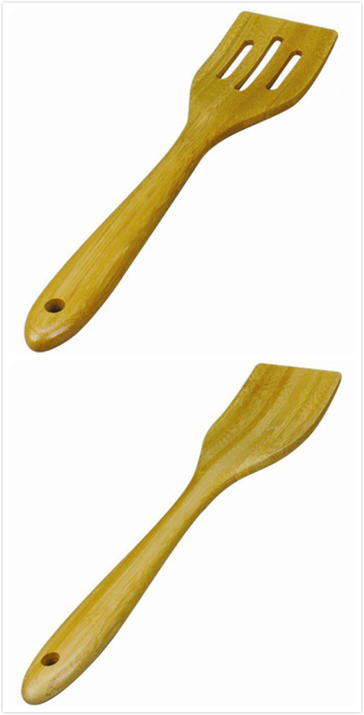 JB Home Collection 4565, Large Spatula Set Spatulas for Non Stick Cookware Eco-Friendly Bamboo Wooden Kitchen Utensil Set, Pack of 2