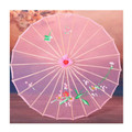 Chinese Dance Oriental Transparent Pink Parasol Umbrella 30-inch